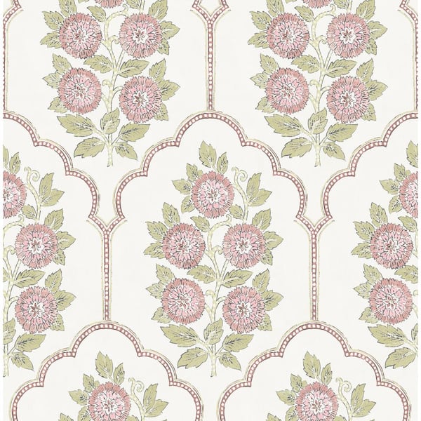 Rose Pink Water Floral Bazaar Peel and Stick Wallpaper