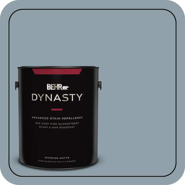 1 Gal. #N480-4A Dusty Denim Matte Interior Stain-Blocking Paint and Primer