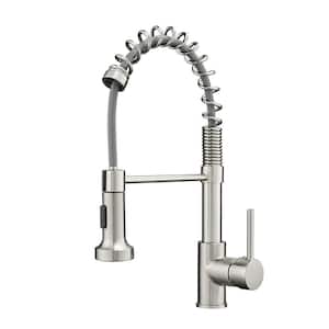 Single-Handle Pull-Down Sprayer Kitchen Faucet with Dual Function Sprayhead in Brushed Nickel