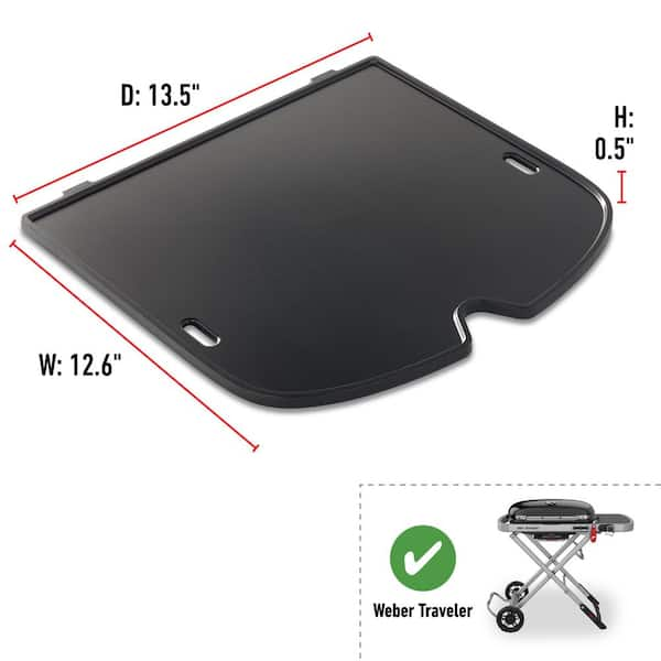 Grisun Cast Iron Griddle for Weber Traveler Portable Gas Grill