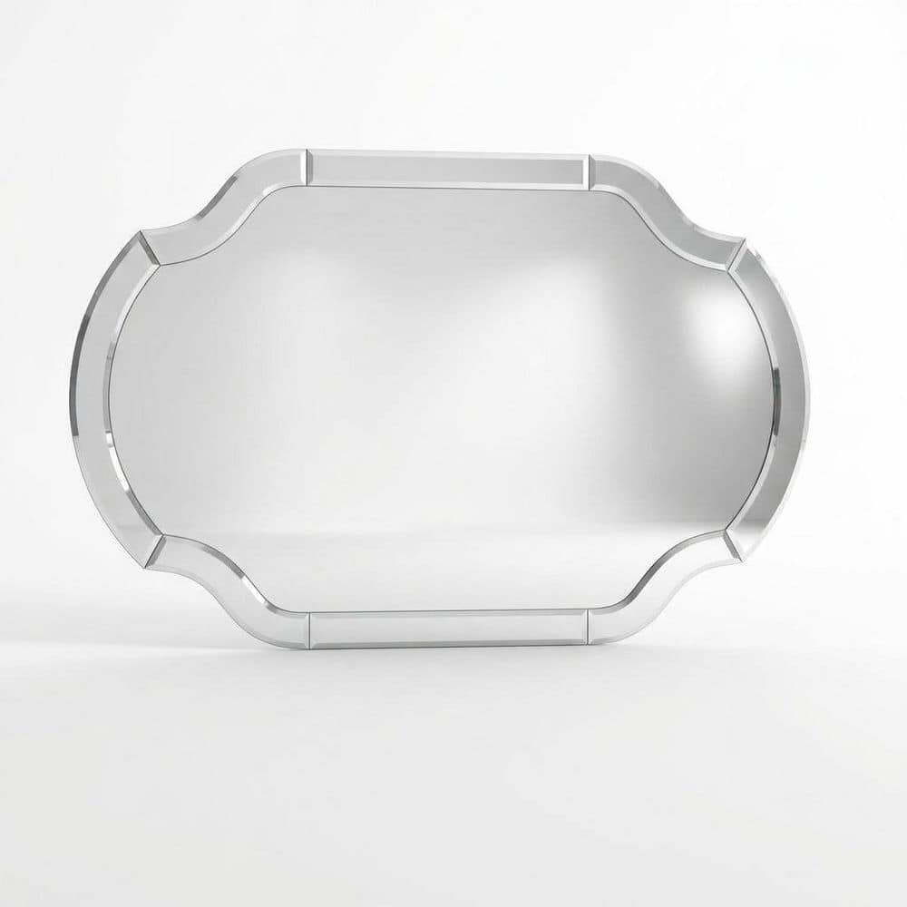 24 in. W x 36 in. H Frameless Beveled Rectangular Wall Mirror with Glass-Piece Border for Living Room or Vanity price history on PriceWatchPro