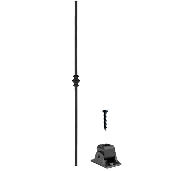 Royal Railing Series Buckingham 25 in. H x 1/2 in. W Black Galvinized Steel Stair Balusters Hardware Included (12-Pack)