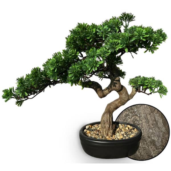 1.3 ft. Artificial Bonsai Boxwood Tree in Ceramic Pot