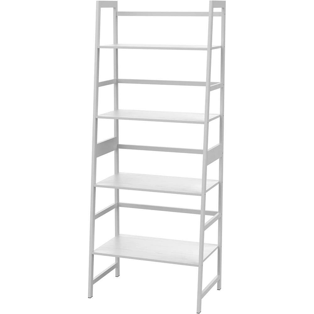 Bookshelf White Book Shelf Ladder Bookcase Tall Bookcases Industrial B —  MCombo