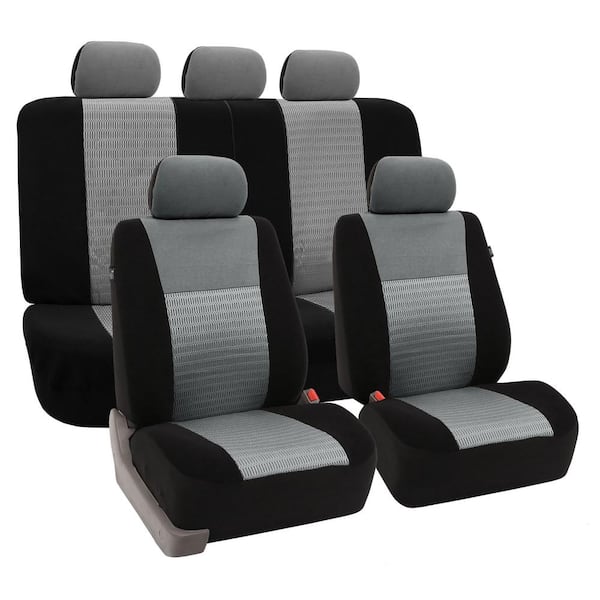 FH Group Fabric 47 in. x 23 in x 1 in. Deluxe 3D Air Mesh Full Set Seat Covers