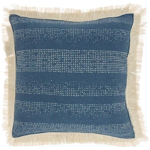 Lifestyles Navy 18 in. x 18 in. Throw Pillow