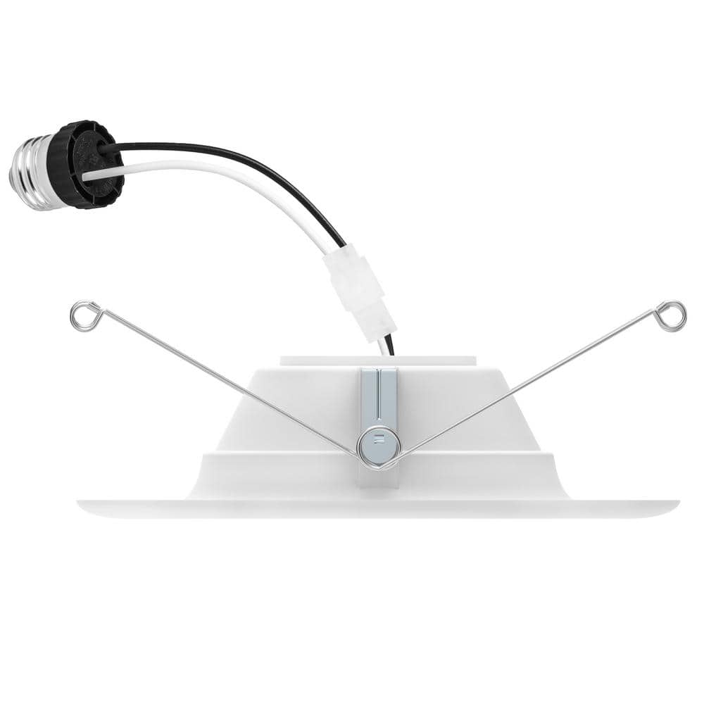 EcoSmart 7" White Coastal Mid-Century LED Recessed Trim 5000K