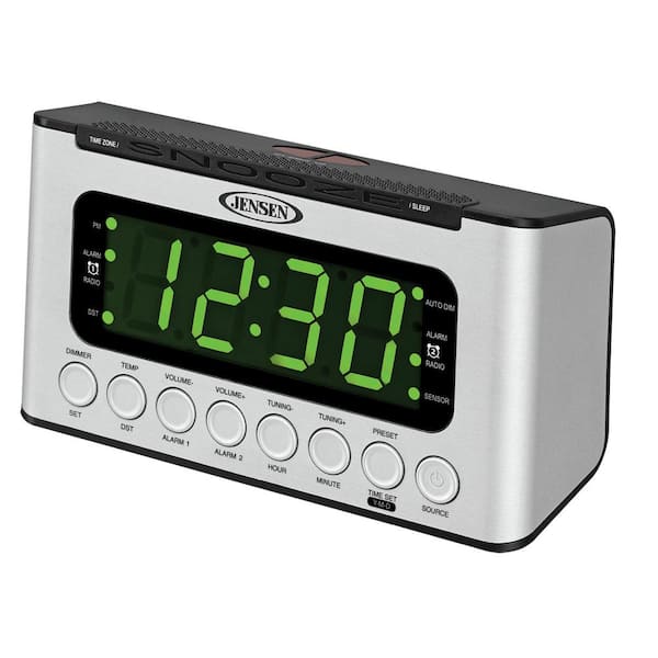JENSEN AM and FM Digital Dual Alarm Clock Radio with Wave Sensor