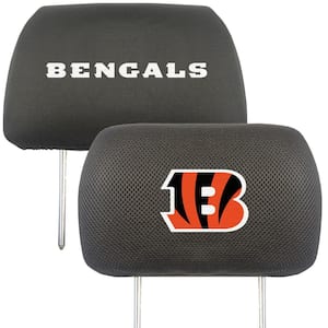 NFL Cincinnati Bengals Black Embroidered Head Rest Cover Set (2-Piece)