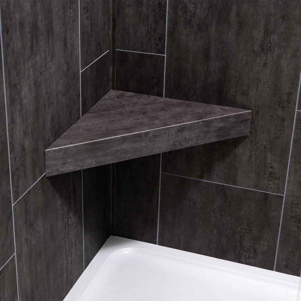 Ashen Slate Gray PVC Shower Bench with Lacquer Finish