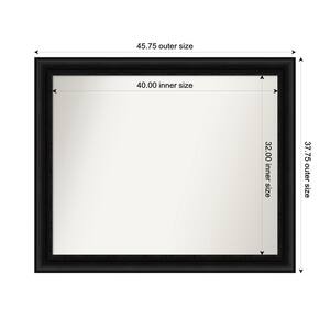 Parlor Black 45.75 in. x 37.75 in. Custom Non-Beveled Recycled Polystyrene FramedBathroom Vanity Wall Mirror