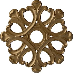 20-7/8 in. x 3-5/8 in. ID x 1 in. Angel Urethane Ceiling Medallion (Fits Canopies upto 4-3/8 in.), Pale Gold