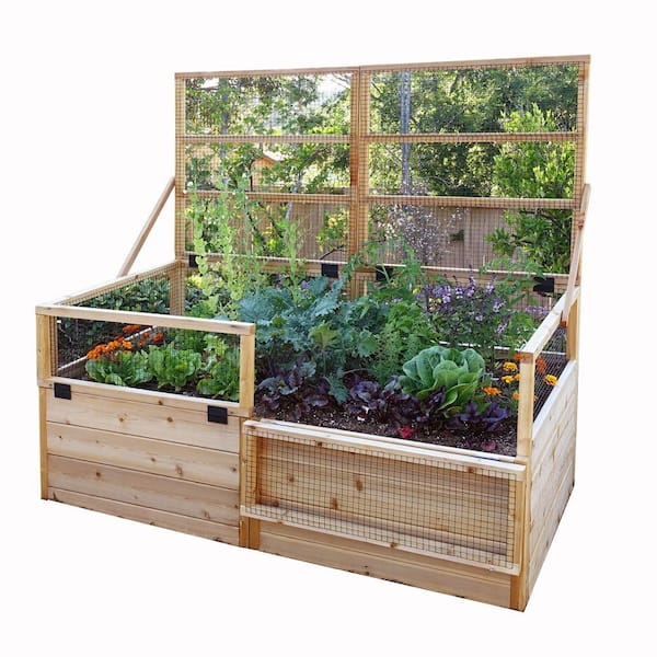 Outdoor Living Today 6 ft. x 3 ft. Garden in a Box with Trellis Lid