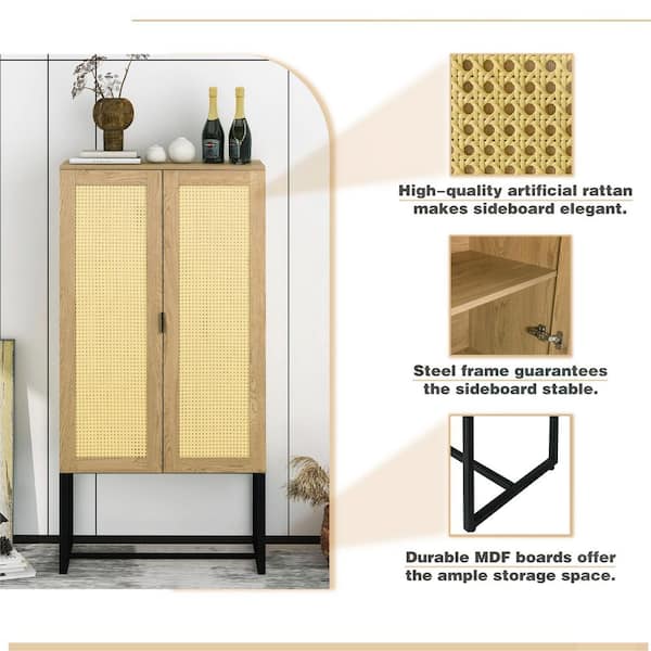 Cane Door Tall Storage Cabinet