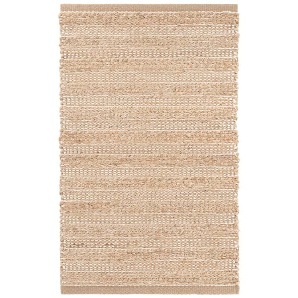 8 ft. x 10 ft. Ivory Simba Handwoven Jute Indoor Area Rug