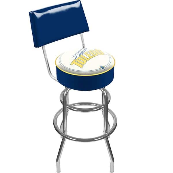 Trademark University of Toledo 30 in. Chrome Padded Swivel Bar Stool