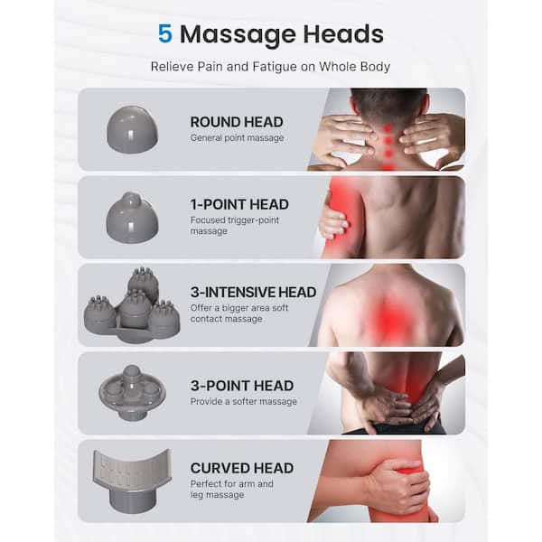  Handheld Back Massager, 6 Interchangeable Nodes, 6 Speeds & 6  Modes, Cordless Massager Deep Tissue Massage for Back Muscle Foot Neck  Shoulder Leg Body Pain Relief Home Office : Health & Household