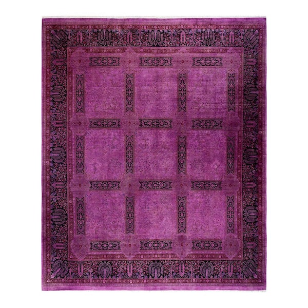Overdyed Pink 10 ft x 11 ft 8 in Wool Indoor Area Rug