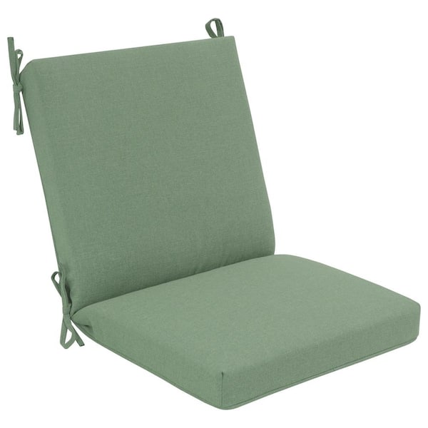 Hampton Bay 19 in x 20 in CushionGuard Rectangular Outdoor Mid Back Dining Chair Cushion in Endive