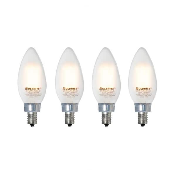 E12 Base Clear Glass 6W=60W Dimmable 4000K Cool White Amico 12 Pack B11 LED Candelabra Bulb Vintage Edison Filament Bulb 600 LM 