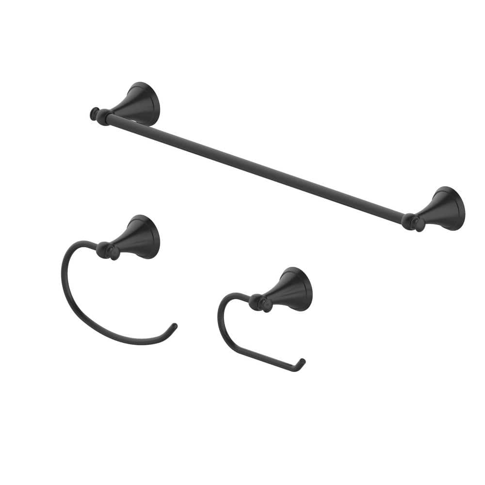 Glacier Bay Haverside 3Piece Bath Hardware Set with 24 in. Towel Bar