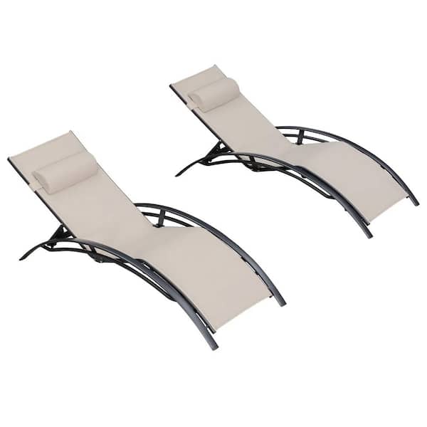 PURPLE LEAF Patio Chaise Lounge Set Outdoor Beach Pool Sunbathing Lawn Lounger Recliner Chair