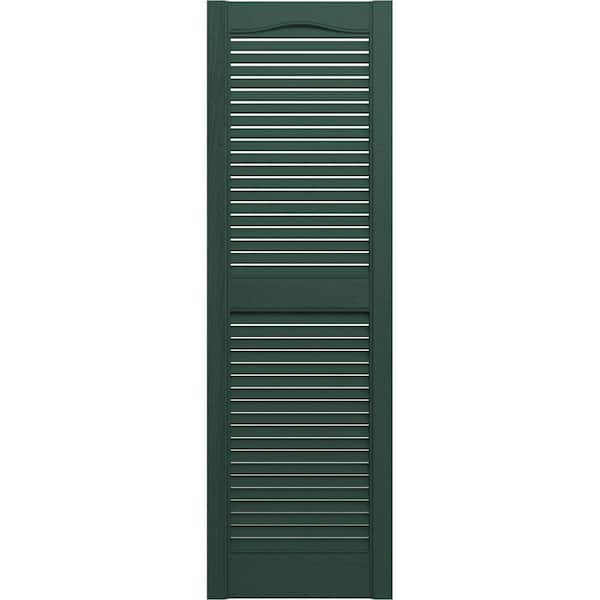 Builders Edge 14.5 in. x 60 in. Louvered Vinyl Exterior Shutters 