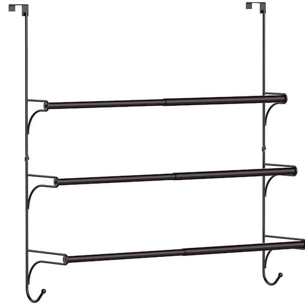 AULEDIO Metal Over the Door 3-Bar Towel Rack in Bronze