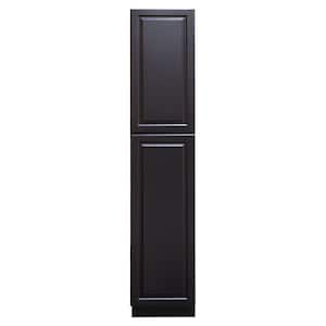 Newport Ready to Assemble 18x90x24 in. 2-Door Wall Pantry with Shelves in Dark Espresso