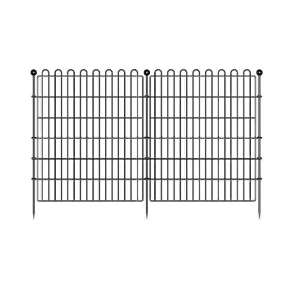 FAWEY TRED INC 10 Panels No Dig Decorative Garden Fence for Yard 32 in. (H) x 23.6 ft. (L) Metal Garden Fences Temporary Fence