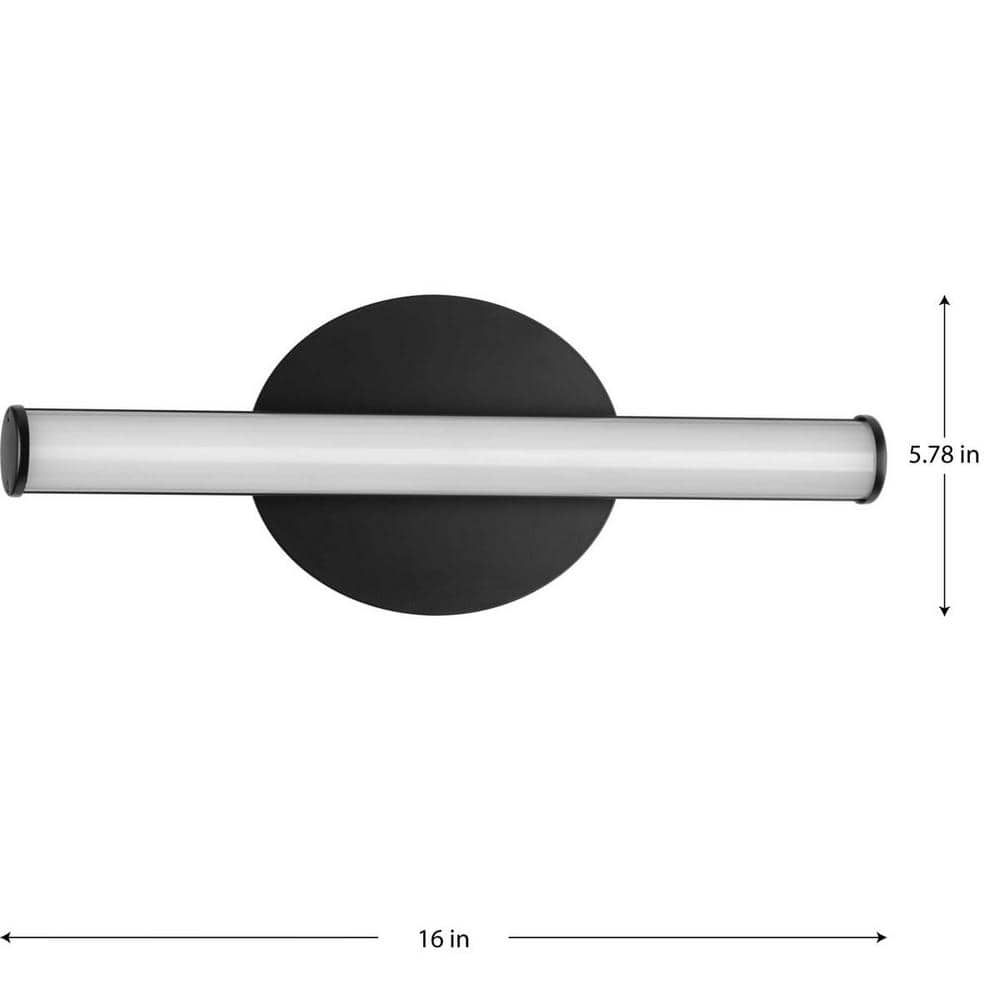 Matte Black LED Small Linear Vanity Light with Acrylic Shade