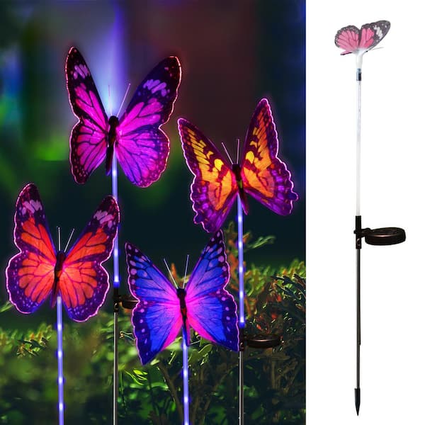 4 Asst Colours LED solar insects 