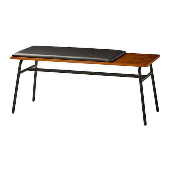 HomeRoots Mariana Walnut Wood Dining Bench Without Storage 39 in .
