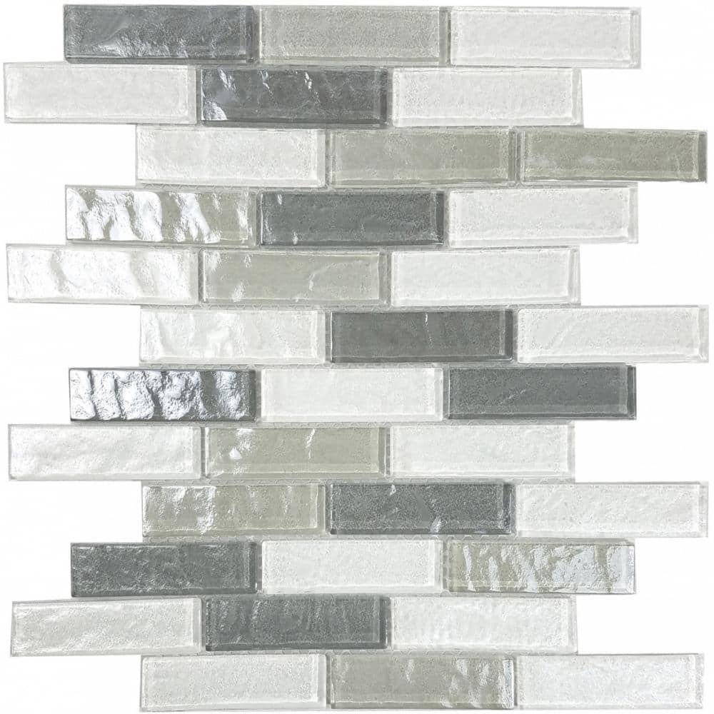 Geo Gray 13 in. x 13 in.  Linear BrickTextured Glass Mosaic Wall and Pool Tile (11.52 sq.ft/Case) price history on PriceWatchPro