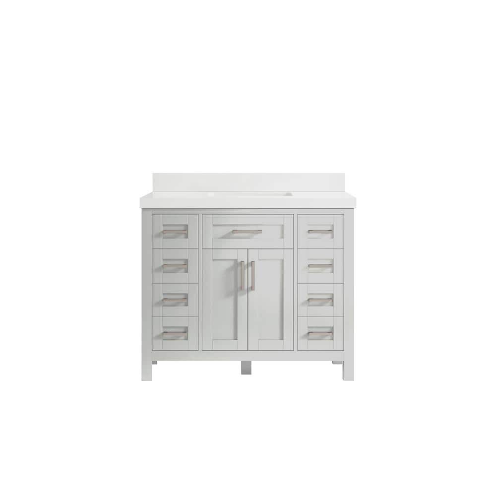 Cambridge 42 in. W x 22 in. D x 36 in. H Bath Vanity in Gray with 2 in. White Quartz Top price history on PriceWatchPro