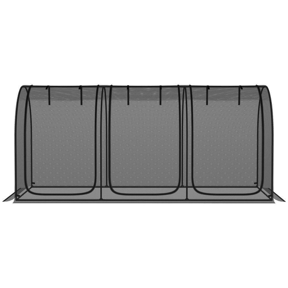 Black Mesh Plant Protection Tent with Zippered Doors