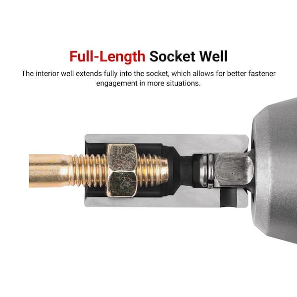 TEKTON 3/8 Inch Drive Shallow, Semi-Deep, and Deep 6-Point Impact