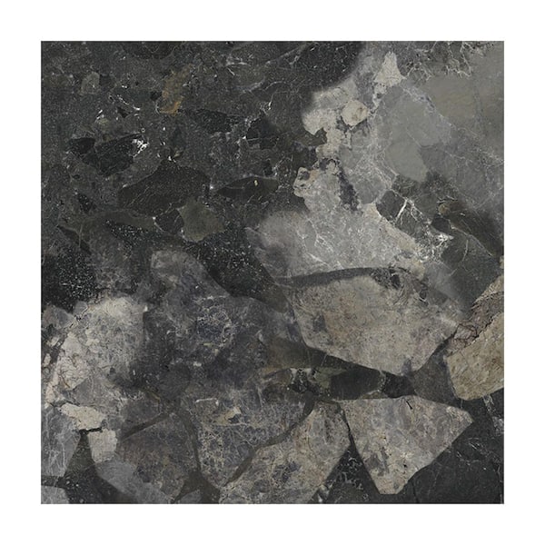 Giorbello Italian Ambience Terrazzo Black 24 in. x 24 in. x 8mm Matte Porcelain Floor and Wall Tile (5-Pieces, 19.38 sq. ft./Case)