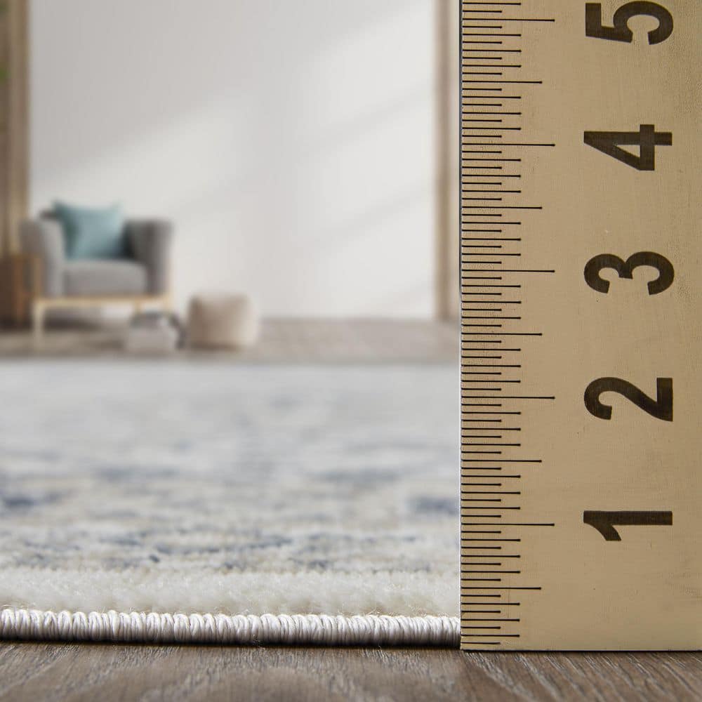 Kehleigh 9' x 12' Blue Synthetic Oriental Area Rug