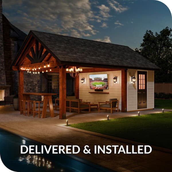Pro Assembled Hideaway 16 ft. x 20 ft. Premium North American Timber Outdoor Shade Pavilion with Multi-purpose Building