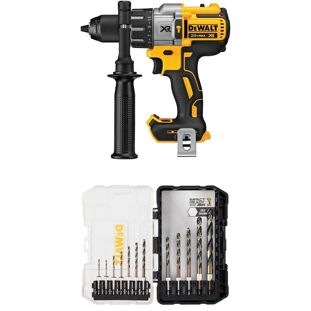 20V MAX XR Cordless Brushless 3-Speed 1/2 in. Hammer Drill (Tool Only) with Impact Ready Drill Bit Set (12-Piece) price history on PriceWatchPro