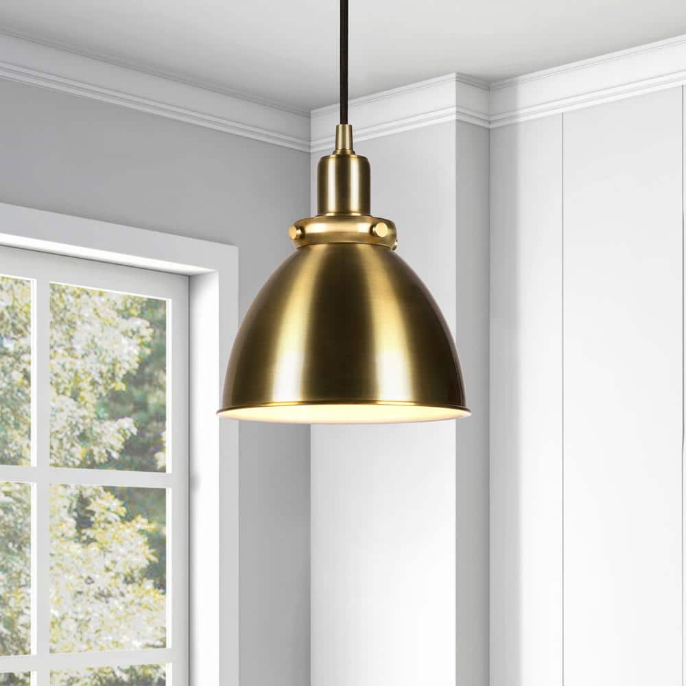 Evelyn 8" Polished Nickel Brass Modern Pendant Light