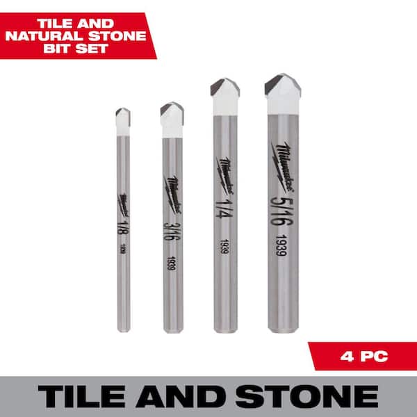 Milwaukee Carbide Natural Stone Drill Bit Set (4-Pack)