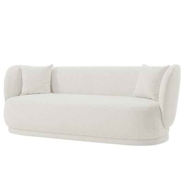 Manhattan Comfort Contemporary Siri Linen 92.52 Sofa with Pillows in Cream Manhattan Comfort Contemporary Siri Linen 92.52 Sofa with Pillows in Cream