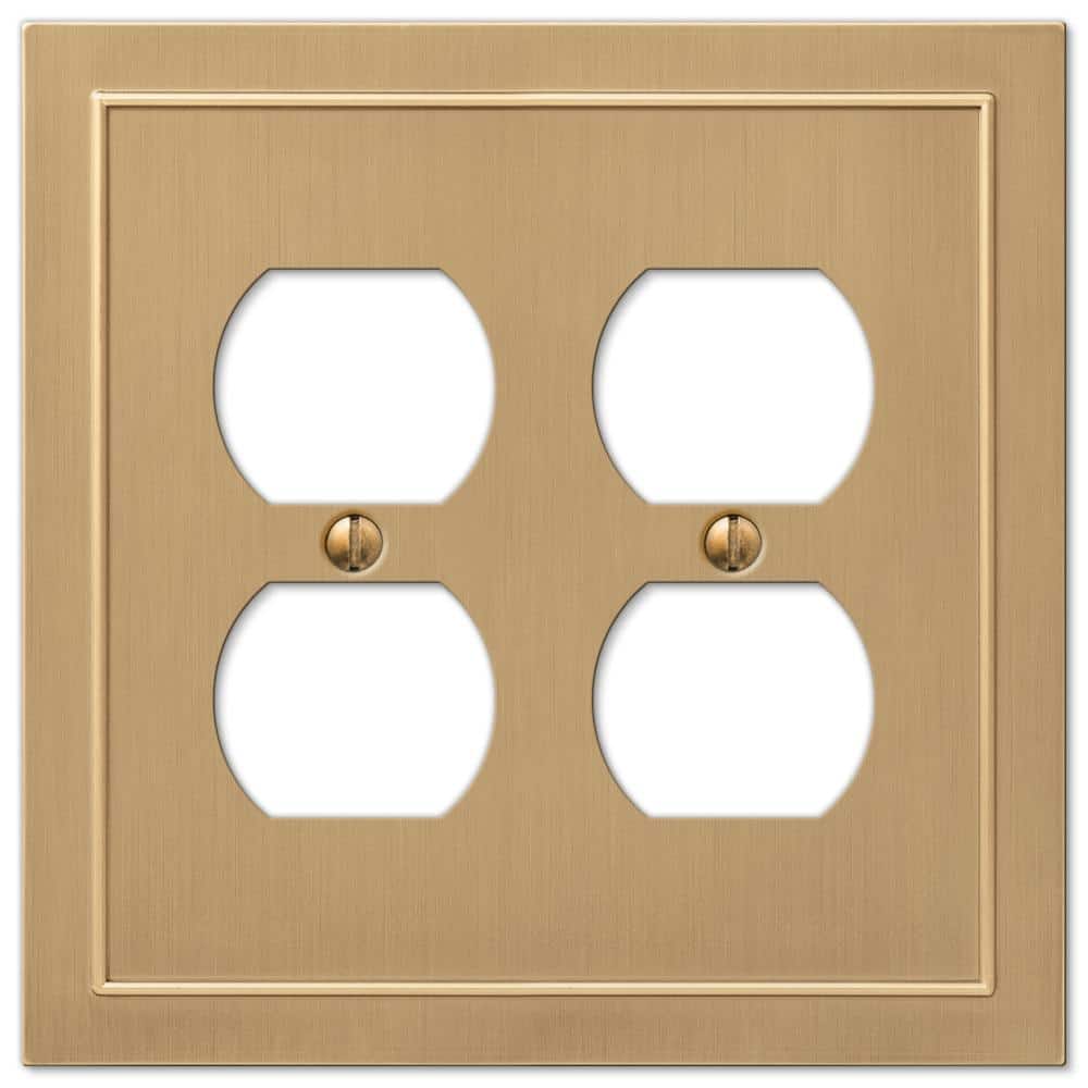 Brushed Bronze Double Duplex Metal Wall Plate
