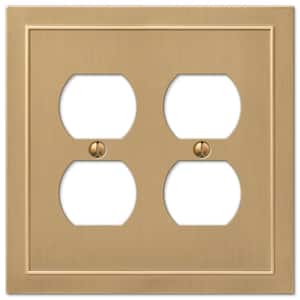 Bethany 2 Gang Duplex Metal Wall Plate - Brushed Bronze