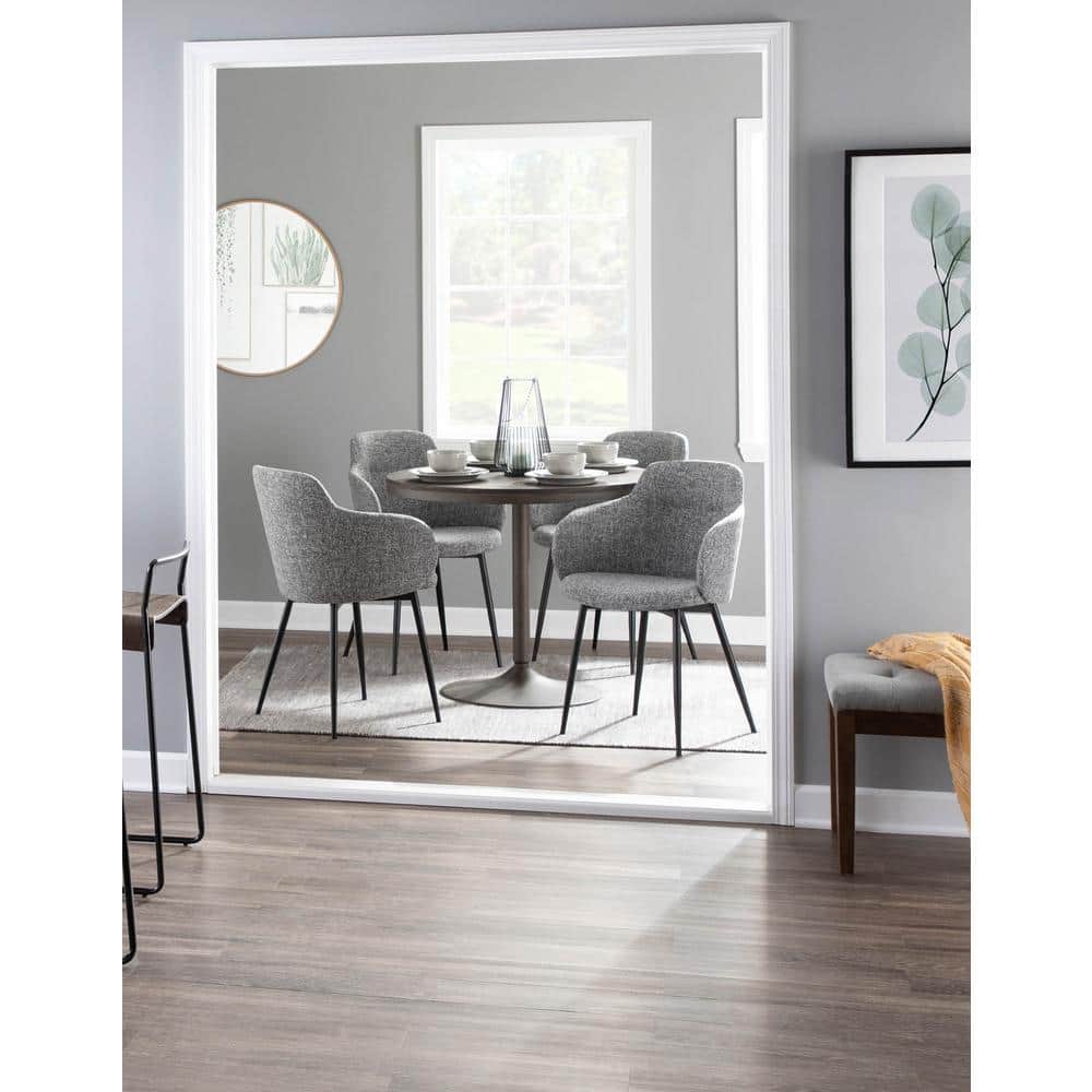 High-Back Boyne Chair with Upholstered Bucket Seat and Black Metal Legs