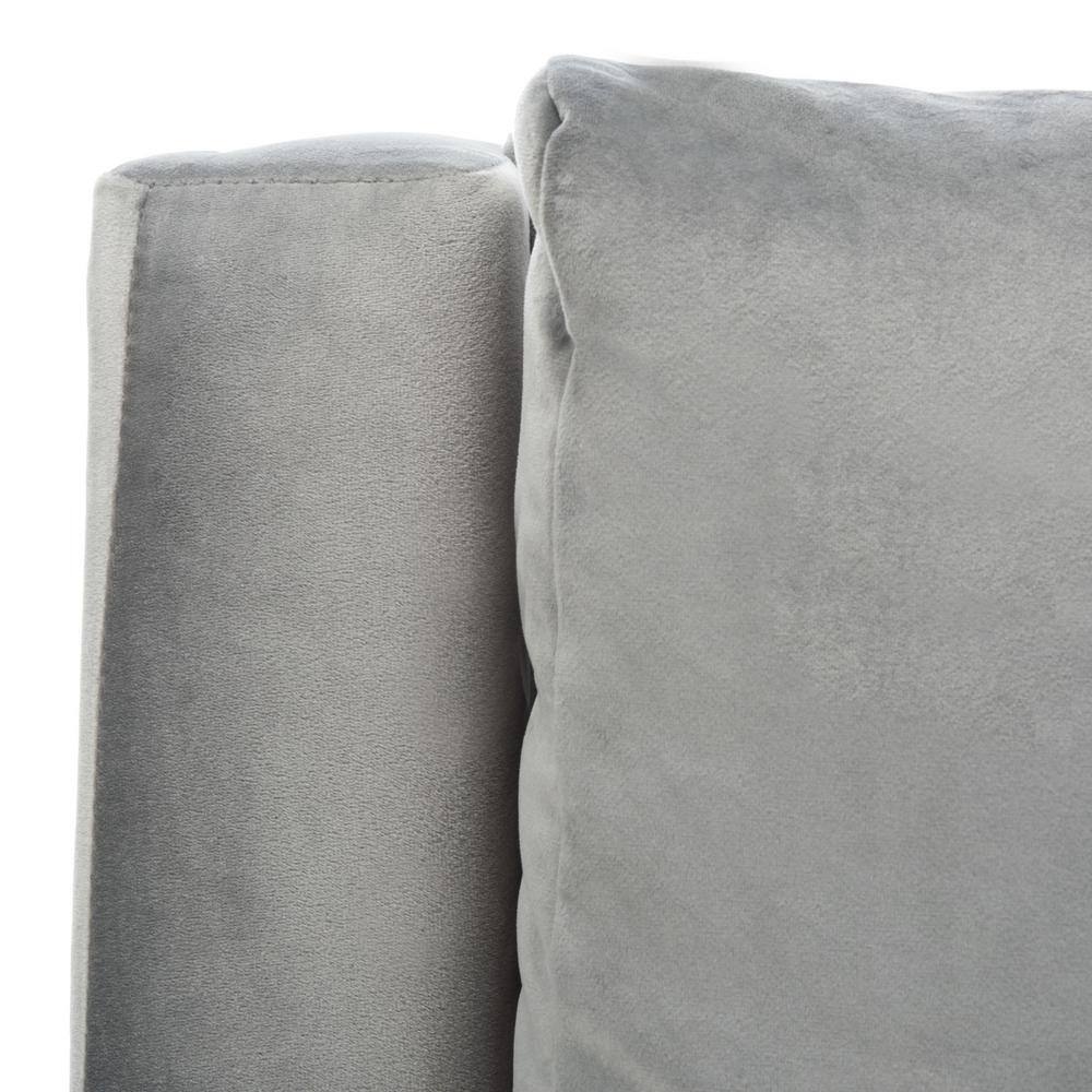 Stone Velvet and Natural Oak Mid-Century Modern Accent Chair