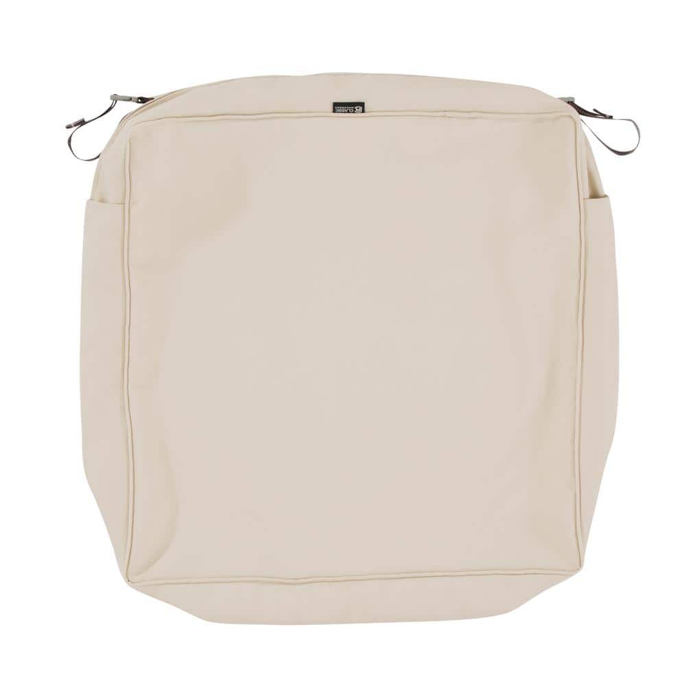 Montlake Water-Resistant 23 in. x 23 in. x 5 in. Patio Seat Cushion Slip Cover, Antique Beige price history on PriceWatchPro
