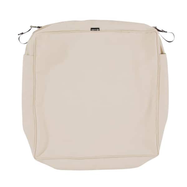 Classic Accessories Montlake Water-Resistant 23 in. x 23 in. x 5 in. Patio Seat Cushion Slip Cover, Antique Beige